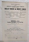 Ballet Russe De Monte Carlo  sunday  Dec  13  1959  Memorial Hall  nina Novak 