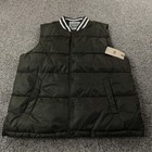 New Levis Vest Mens L Green Quilted Insulated Puffer Snap Zip Varsity Bomber Top