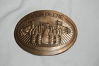 John Deere 1981 Brass Belt Buckle With Tractors - As Is