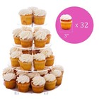 Jusalpha 4-tier Cupcake Stand  Acrylic Cake Dessert Tower For Party   Wedding