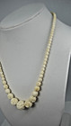 Vintage Deeply Carved Bead 18    Graduated Necklace Beautiful 