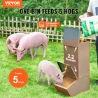 Vevor Hog Feeder 2 2 Bushel Metal Double Door Pig Feeder Feeding Up To 5 Hogs