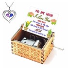 Mom Gifts Music Box To Mom Hand Crank Vintage Engraved Wooden Musical Box D mom