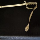Us Army M1902 Officer Saber  Nickel steel Scabbard  Curved Blade  Detailed Hilt