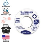 4-pack First Aid Waterproof Adhesive Tape  0 5 Inch X 5 Yards  White For Woun   