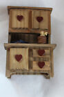 Vintage Miniature Dollhouse Kitchen Hoosier Cabinet With Decoration Items In Box