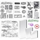  7 Pcs Vintage Rubber Clear Stamps Set 4 Sheet Transparent Postage Silicone 