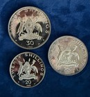 Uganda  1969  3-coin Silver Proof Lot  Visit Of Pope Paul Vi  Asw   4 8177 Oz
