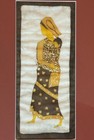 Vintage Batik Fabric Art Framed Asian Textile Wall Decor Mother And Infant Child