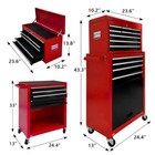 13 Drawer Rolling Tool Chest  3-in-1 Tool Box Organizer Lockable Wheels Sliding