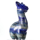 Lapis Lazuli Crystal Alpaca Statue Carved Blue Pocket Animal Carvings Figurin   