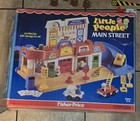 Vintage Fisher Price Little People Main Street Incomplete Plus Box 1986