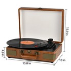 Record Player Turntable Portable Suitcase Vinyl Record Player Stereo Brown