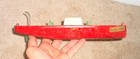 Antique Sarah Anne Wood Pond Boat Toy Red Green Paint As Is
