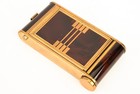 Art Deco Tortoise Shell Enamel And Gold Camera Powder Compact Vintage V25