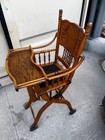 Antique Victorian Oak High Chair stroller