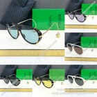 Bottega Veneta New Aviator Sunglasses Gold Black Frame Black Lens Unisex Bv1273