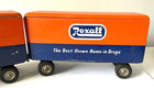 Rare Vintage 1950s Rexall Drugs Truck   Tandem Trailers Friction Toy Sss Japan