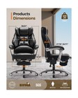 600lbs Big And Tall Office Chair With Massage And Heat  23 5  Wide Leather Of   