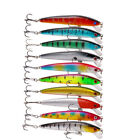 10x Lot Fishing Lures Crankbaits Jerkbait Minnow Hooks Crank Bait Bass Tackle Us