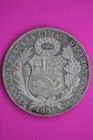 1885 Peru 1 Sol Silver Coin  900 Fine Guaranteed Authentic   Genuine 0767n
