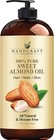 Premium Organic Almond Oil 100  Pure And Hexane-free Cold-pressed Beauty 16 Fl 