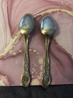 Antique Lot Of 2 - The Adams Mfg  Co  Silverplate Spoons Matching Pair