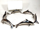 Set Of 6 Silver Chrome Dolphin Porpoise Card Holders 3 