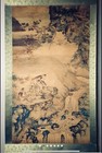 Antique Chinese Scroll Depicting Monkeys At River Attr  Qi Baishi
