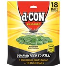  3 Pack  D-con Refillable Corner Fit Mouse Bait Station  1 Trap  18 Baits