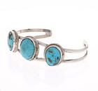 Vtg Navajo Sterling Silver Turquoise Native American Cuff Bracelet 925 Old Pawn