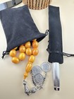 Collectible German Faturan Amber Rosary 33 Beads                                                          