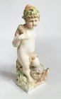 Rare Antique German Hand Painted Kpm Porcelain Figure Putti Baby Girl   Dolphin