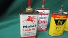Handy Oil Can Lot Vintage Outers 445 Lead Spout   Early Mobil    Others