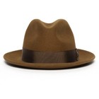 100  Wool Felt Fedora Trilby Hand Made Wider Brim Gents Hat With Band11 Colours