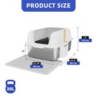 Xl Metal Cat Litter Box 48l Stainless Steel W  High Sided Open Top Kitty Toilet