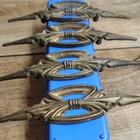 Provincial Ornate Brass Metal Drawer Pull Handles Set Of Four Mcm 7inch Plus
