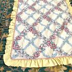 Ethan Allen Crib Duvet Cover Cottagecore Ruffle Lattice Bows Floral Blanket