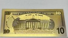 24k Gold Plated Foil  10 Dollar Bill Collectible Novelty Collection Note Gift