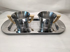 Vintage Art Deco Chase Chrome Plated Creamer   Sugar Set W  Tray