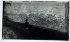 Antique Glass Plate Photo Negative - Little Wanderer On A Dirt Path
