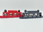 4 Way Terminal Junction Block Busbar 3 8  250 Amp 12v With Covers - Black   Red
