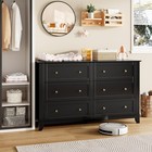 Classic Lacquer Finish Chest Of Drawers  6 Drawer Storage Dresser W  Legs Wood