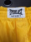 Everlast Boxing Trunks Mens Med Yellow Black Shiny Satin Vintage Retro Style