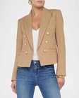 Women Auth L agence Brooke Open Front Blazer Coat Jacket Latte gold