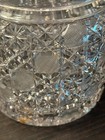 American Brilliant Period Cut Crystal Dresser Jar Intricately Cut Hobstar