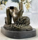 Beautiful Signed Art Nouveau Gilt Bronze Sculpture Figure Statue Naked Nude Gift