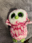 Ty Bubbly Pink Owl Beanie Boo - 6  New