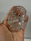 Lot Of 4 Vintage Clear Glass Bird Cage Seed   Water Cups Ribbed Wire Design