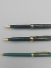 Pharmaceutical Drug Rep Pen Norvasc Gold Green Black Metal Lot 3